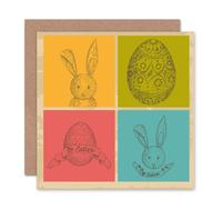 Artery8 Bunny Egg Pop Art Easter Card Artery8 Multicolor