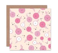 Artery8 Bunny Faces Pattern Rabbit Easter Card Artery8 Multicolor