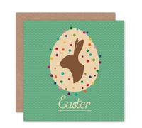 Artery8 Bunny Polka Dot Egg Easter Card Artery8 Multicolor