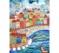 Artery8 Burano Italy Seaside Town Folk Art Extra Large XL Wall Art Poster Print