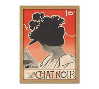 Artery8 Burret Le Chat Noir Black Cat Magazine Advert Artwork Framed Wall Art Print 18X24 Inch