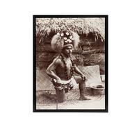 Artery8 Burton Brothers Malietoa High Chief Mulianga Framed Canvas Art Print in Brown | Size: W18" x H24" Artery8 Brown W18" x H24"