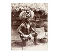 Artery8 Burton Brothers Malietoa High Chief Mulianga Wall Art Print in Brown | Size: W24" x H32" Artery8 Brown W24" x H32"