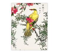 Artery8 Bush Warbler & Drooping Peach Tree Vintage Wall Art Print Kashu | Size: W18" x H24" Artery8 Multicolor W18" x H24"