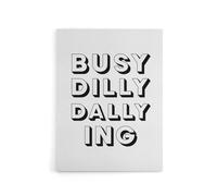 Artery8 Busy Dilly Dallying Minimalist Black White Funny Canvas Wall Art Print | Size: W12" x H16" Artery8 White W12" x H16"