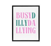 Artery8 Busy Dilly Dallying Procrastination Joke Funny Framed Canvas Art Print in White | Size: W12" x H16" Artery8 White W12" x H16"