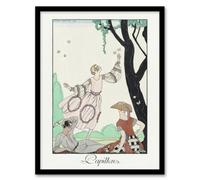 Artery8 Butterflies Picnic Fashion Barbier Vintage Framed Wall Art Print 12X16"