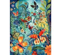 Artery8 Butterfly Insects in Flower Field Modern Folk Art Large Wall Art Poster Print Thick Paper 18X24 Inch