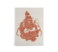 Artery8 Butterfly on Nasturtium Flower Canvas Wall Art Print van Hoytema in Red | Size: W18" x H24" Artery8 Red W18" x H24"