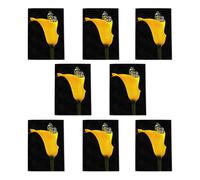 Artery8 Butterfly On Yellow Calla Lily Flower Art Cards Pack of 8 Any Occasion | Size: 8 pack Artery8 Yellow 8 pack