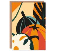 Artery8 Greeting Card Butternut Squash Pumpkin Abstract Painting Bold Blank For All Him Or Her Art Birthday Card