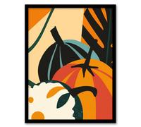 Artery8 Butternut Squash Pumpkin Abstract Painting Bold Framed Art Print in Orange | Size: W12" x H16" Artery8 Orange W12" x H16"