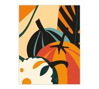 Artery8 Butternut Squash Pumpkin Abstract Painting Bold Kitchen Large Wall Art Poster Print Thick Paper 18X24 Inch