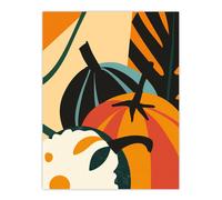 Artery8 Butternut Squash Pumpkin Abstract Painting Bold Wall Art Print in Orange | Size: W12" x H16" Artery8 Orange W12" x H16"