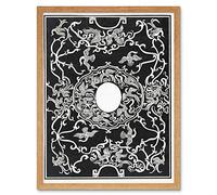 Artery8 Cachet Band Bird Design Bw Decorative Art Print Framed Poster Wall Decor 12x16 inch