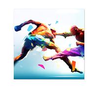 Artery8 Cage Fighting Kickboxing Martial Arts Action Painting Large Wall Art Poster Print Thick Paper 24X24 Inch
