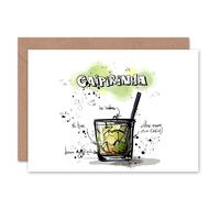 Artery8 Caipirinha Cocktail Drink Recipe Drawing Birthday Card Artery8 Multicolor