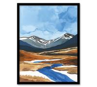 Artery8 Cairngorms National Park Scotland Watercolour Living Room Artwork Framed Wall Art Print 18X24 Inch