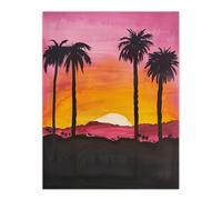 Artery8 California Sunset Sky Orange Pink Sky Setting Sun Wall Art Print | Size: W12" x H16" Artery8 Orange W12" x H16"