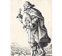 Artery8 Callot Gentlemnan Greeting With Felt Under Arm Art Print Canvas Premium Wall Decor Poster Mural