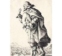 Artery8 Callot Gentlemnan Greeting With Felt Under Arm Premium Wall Art Canvas Print 18X24 Inch