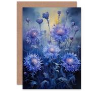 Artery8 Calming Cornflowers Blue for Wife Her Mum Sister Daughter Mom Gran Nan Sympathy Thinking of You Get Well Soon Blank Art Greeting Card