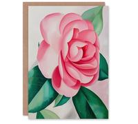 Artery8 Camelia Winter Rose Flower Watercolour Painting Greeting Birthday Card Him Her All Blank