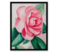 Artery8 Camelia Winter Rose Flower Watercolour Painting Framed Art Print in Pink | Size: A4 Artery8 Pink A4