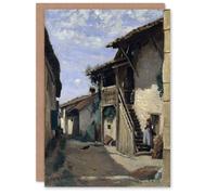 Artery8 Camille Corot Dardagny Rural Village Street Blank Art Greeting Card
