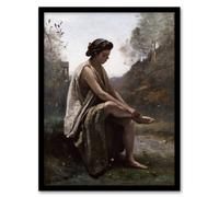 Artery8 Camille Corot Eurydice Nursing a Serpent Bite Framed Wall Art Print | Size: W12" x H16" Artery8 Multicolor W12" x H16"