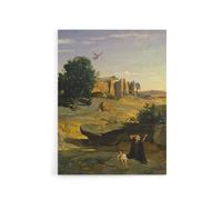Artery8 Camille Corot Hagar & Her Son in the Wilderness Canvas Art Print | Size: W18" x H24" Artery8 Multicolor W18" x H24"