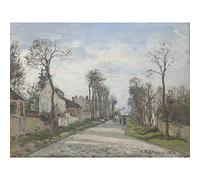 Artery8 Camille Pissarro Route De Versailles Louveciennes Painting Premium Wall Art Canvas Print 18X24 Inch