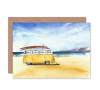 Artery8 Camper Van Surfing Trip Art Blank Just to Say Card Artery8 Multicolor