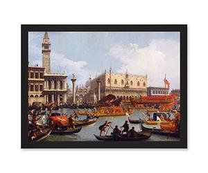Artery8 Canaletto Bucentaurs Return Venice Italy Painting Artwork Framed A3 Wall Art Print