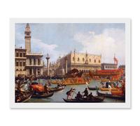 Canaletto Bucentaurs Return Venice Italy Painting Artwork Framed Wall Art Print A4 Artery8 White One Size