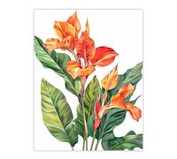 Artery8 Canna Lily Flower Bright Botanical Painting Living Room Large Wall Art Poster Print Thick Paper 18X24 Inch