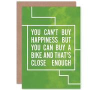 Artery8 Cant Buy Happiness You Can Buy A Bike Bicycle Quote Green Greetings Card Artery8 Green