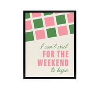 Artery8 Can't Wait For The Weekend To Begin Simple Retro Framed Canvas Art | Size: W12" x H16" Artery8 Multicolor W12" x H16"