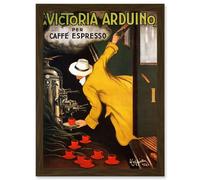 Cappiello 1922 Advert Coffee Espresso Victoria Arduino Artwork Framed Wall Art Print A4 Artery8 Brown One Size