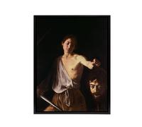 Artery8 Caravaggio 1610 David With Head Framed Canvas Wall Art Print | Size: W12" x H16" Artery8 Multicolor W12" x H16"