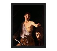 Artery8 Caravaggio 1610 David With Head Goliath Painting Artwork Framed Wall Art Print 18X24 Inch