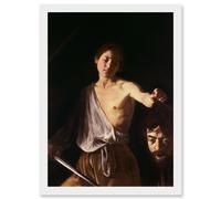 Caravaggio 1610 David With Head Goliath Painting Artwork Framed Wall Art Print A4 Artery8 White One Size