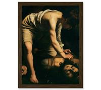 Artery8 Caravaggio David Goliath Religious Painting Artwork Framed Wall Art Print A4