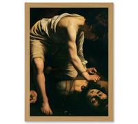 Artery8 Caravaggio David Goliath Religious Painting Artwork Framed Wall Art Print A4