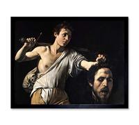Artery8 Caravaggio David With Head Goliath Religious Painting Art Print Framed Poster Wall Decor 12x16 inch
