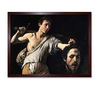 Artery8 Caravaggio David With Head Goliath Religious Painting Art Print Framed Poster Wall Decor 12x16 inch