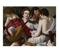 Artery8 Caravaggio Musicians Concert Youths Painting Art Print Canvas Premium Wall Decor Poster Mural