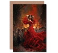 Artery8 Carmen Dancing Gypsy Seductive Dance for Wife Her Mum Sister Daughter Mom Gran Nan Birthday Thank You Congratulations Blank Art Greeting Card