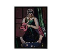 Artery8 Carnival Mask Green Violet & Pink Beckmann Black Framed Canvas Art | Size: W18" x H24" Artery8 Multicolor W18" x H24"