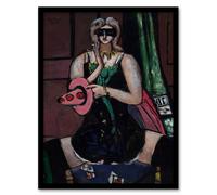 Artery8 Carnival Mask Green Violet & Pink Beckmann Framed Wall Art Print | Size: A4 Artery8 Multicolor A4